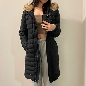 Black long abercrombie and fitch jacket